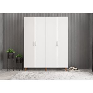 Dört Kapaklı Ayakkabılık Ceviz&beyaz P.d.a._7_140cm 140 cm