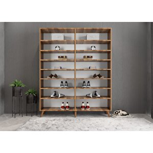 Dört Kapaklı Ayakkabılık Ceviz&beyaz P.d.a._7_140cm 140 cm