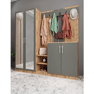 Harika 5 Kapaklı Portmanto Çam&antrasit P.b.h_10_175cm 175 cm