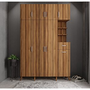 Eko Yıldız Dört Kapaklı Portmanto Ceviz P.d.y.e_5_160cm 140 cm