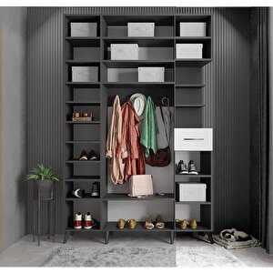 Eko Yıldız Dört Kapaklı Portmanto Antrasit&beyaz P.d.y.e_6_140cm 140 cm