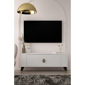 Tv1353ct Retro-32 Tv Sehpasi BEYAZ-SİYAH-ALTIN Beyaz-Altın