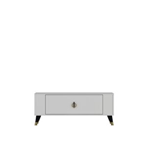 Tv1353ct Retro-32 Tv Sehpasi BEYAZ-SİYAH-ALTIN Beyaz-Altın