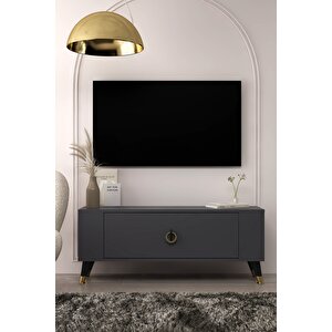 Tv1353ct Retro-32 Tv Sehpasi ANTRASİT-SİYAH-ALTIN Antrasit