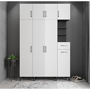 Eko Yıldız Dört Kapaklı Portmanto Antrasit&beyaz P.d.y.e_6_160cm 160 cm