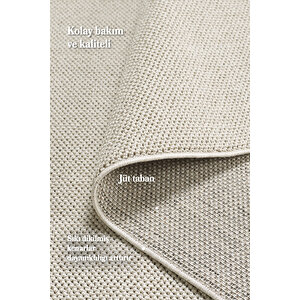 Modern Halı Sisal Bukleli Halı Krem Halı Salon Halısı Oturma Odası Halısı Koridor Halısı Yolluk 80x200 cm