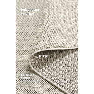 Modern Halı Sisal Bukleli Halı Krem Halı Salon Halısı Oturma Odası Halısı Koridor Halısı Yolluk 120x250 cm