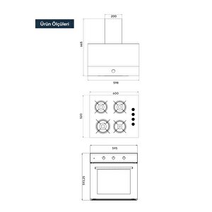 Di̇zayn Si̇yah Cam Ankastre Set