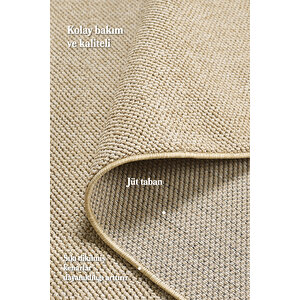 Modern Halı Sisal Bukleli Halı Bej Halı Salon Halısı Oturma Odası Halısı Koridor Halısı Yolluk 100x300 cm