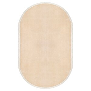 Comfort  Düz Saçaklı Peluş Halı Bej