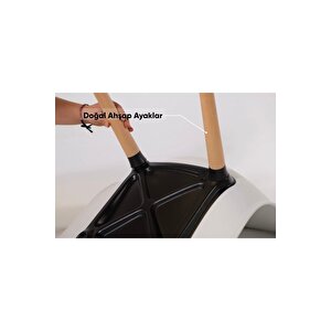 Abant Beyaz Mutfak Sandalyesi – Ahşap Naturel Ayaklı, Modern Ve Ortopedik Tekli Sandalye