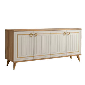 Lidya 4 Kapaklı Altın Detaylı Yemek Odası Konsol Altın