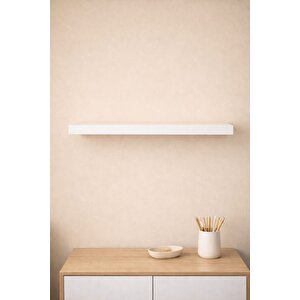 Beyaz Duvar Rafı Uçan Raf Gizli Raf 50 Cm Beyaz