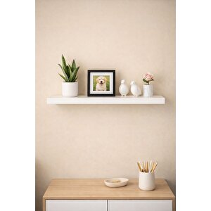 Beyaz Duvar Rafı Uçan Raf Gizli Raf 40 Cm Beyaz