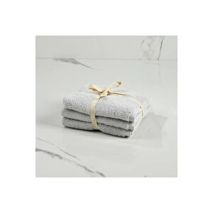 Fuji Pima Pamuk El Havlusu Açık Gri 30x30 Cm