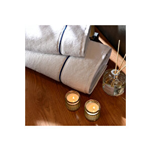 Petunia Pima Pamuk El Havlusu Beyaz Lacivert 30x50 Cm