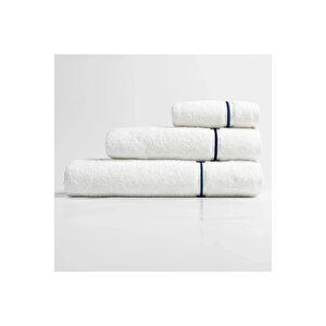 Petunia Pima Pamuk El Havlusu Beyaz Lacivert 30x50 Cm