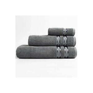 Olite Penye Pamuk Banyo Havlusu Gri 90x150 Cm