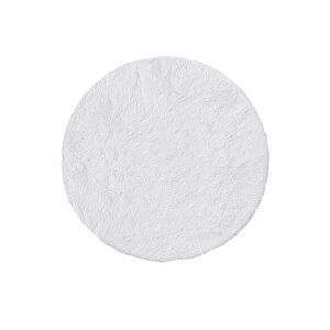 Vl Oval Comfort Overloksuz Beyaz Peluş Halı