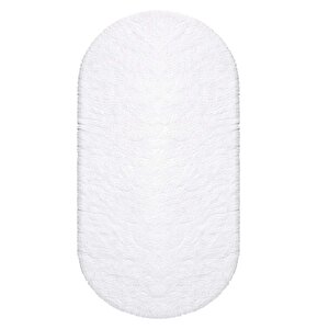 Vl Oval Comfort Overloksuz Beyaz Peluş Halı