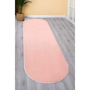 Vl Oval Comfort Overloklu Peluş Yolluk Halı Pembe