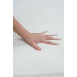 Vl Yıkanabilir Premium Ponpon Saçaklı Kaymaz Taban Post Peluş Banyo Paspası 2'li Takım Antrasit Ekru