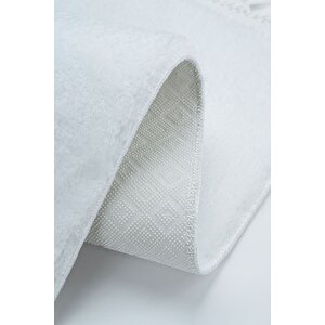 Vl Yıkanabilir Premium Ponpon Saçaklı Kaymaz Taban Post Peluş Banyo Paspası 2'li Takım Antrasit Beyaz