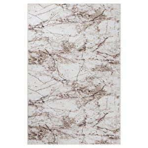 Vl Yıkanabilir Kaymaz Tabanlı Silvia Kesme Rulo Halı Yolluk Gri-beyaz-siyah