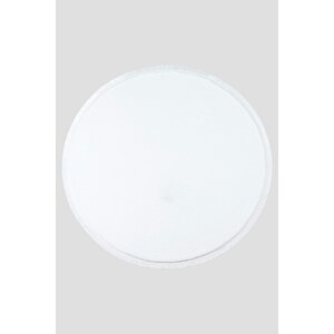 Vl Yuvarlak Comfort Düz Saçaklı Peluş Beyaz 60x60 cm