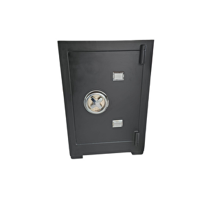 Yangına Ve Depreme Dayanıklı 55 Cm  Mat Si̇yah 90 Kg Çelik Para Kasası