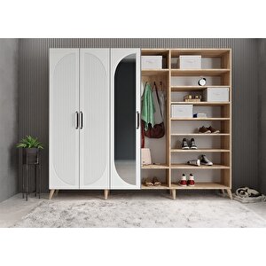 Membran Harika Altı Kapaklı Portmanto Meşe&beyaz P.a.m.h_4_240cm 240 cm