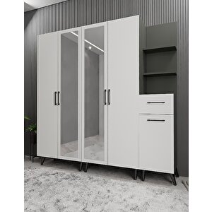 Life 5 Kapaklı Portmanto Antrasit&beyaz P.b.l_6_200cm 200 cm