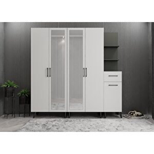 Life 5 Kapaklı Portmanto Antrasit&beyaz P.b.l_6_175cm 175 cm