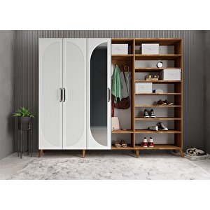 Membran Harika Altı Kapaklı Portmanto Ceviz&beyaz P.a.m.h_5_240cm 240 cm