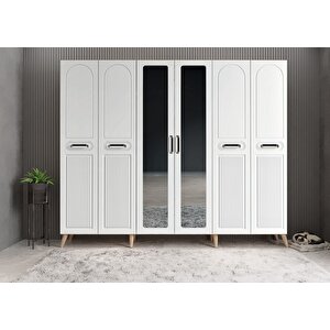 Membran Life Altı Kapaklı Portmanto Meşe&beyaz P.a.m.l_4_210cm 210 cm