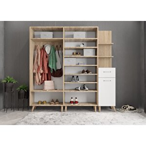 Life 5 Kapaklı Portmanto Meşe&beyaz P.b.l_11_225cm 225 cm