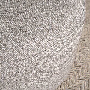 Yuvarlak Puf Keten Bej