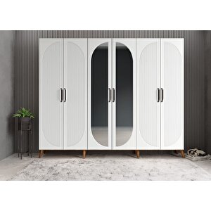 Membran Harika Altı Kapaklı Portmanto Ceviz&beyaz P.a.m.h_5_210cm 210 cm