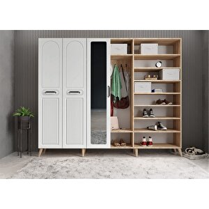 Membran Bar Altı Kapaklı Portmanto Meşe&beyaz P.a.m.b_4_240cm 210 cm