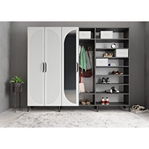 Membran Harika Altı Kapaklı Portmanto Antrasit&beyaz P.a.m.h_2_210cm 210 cm