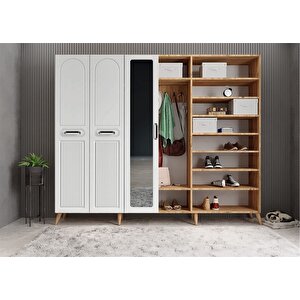 Membran Bar Altı Kapaklı Portmanto Çam&beyaz P.a.m.b_3_240cm 240 cm