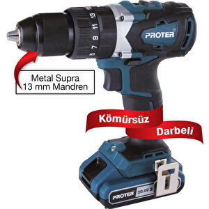 Pst 720 Bl Kömürsüz Darbeli Şarjlı Matkap 13 Mm -  20 . 0 V - 2 . 0 Ah/li-on