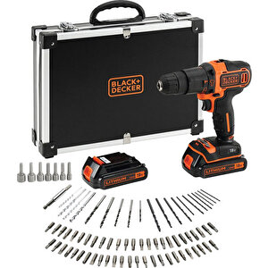 Black&decker Bdchd18bafc 18v Li-ion 1 . 5ah Li-ion Darbeli Vidalama/matkap,çift Akü, Çanta, 80 Parça Aks . Seti