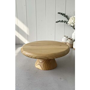 Ahşap Ayaklı %100 Kestane Ağacı Sunum Standı, Sunumluk, 30 Cm