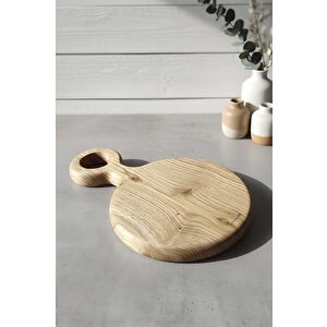 Ahşap %100 Kestane Ağacı Yuvarlak Sunum Tahtası, Sunumluk