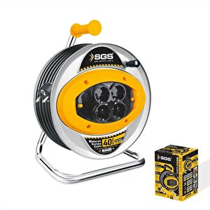 Sgs 2112 40 Metre Metal Makaralı Uzatma Kablosu 3x2,5 Kablo