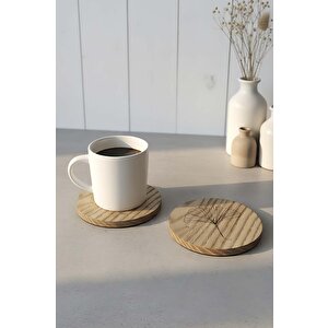 Ahşap %100 Kestane Ağacı 2'li Bardak Altlığı Seti