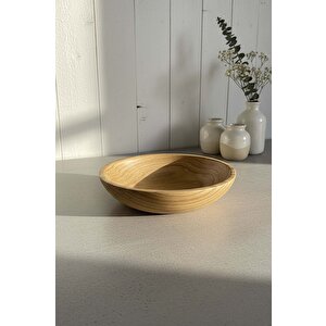 Ahşap %100 Kestane Ağacı Sunum Kasesi, Sunumluk, 20 Cm