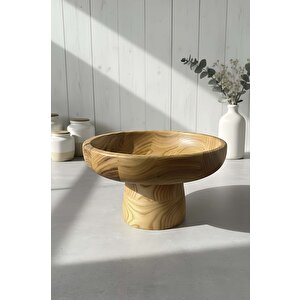 Ahşap Ayaklı Sunum Kasesi %100 Kestane Ağacı, Sunumluk