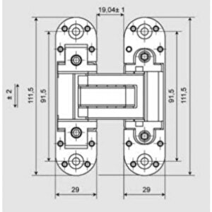 11 Cm Boyunda Gi̇zli̇ 3 Boyutlu Ayarlı Gömme Kapı Menteşesi